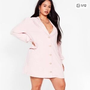 Valentine's Pink Button-Down Dress